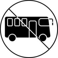 Black and White No Bus Icon Or Symbol IN Flat Style. vector