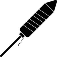 Isolated Firework Rocket Icon In Black and White Color. vector