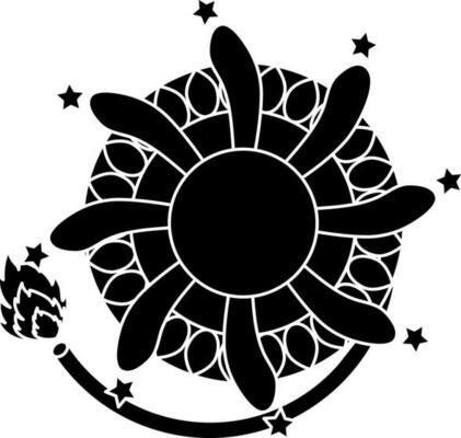 Black And White Ground Chakkar Firecracker Icon.