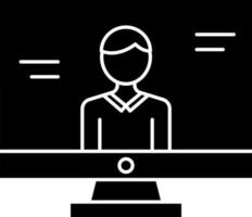 User Profile Or Account Screen Icon In Black and White Color. vector