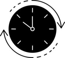 Clock Icon In Black and White Color. vector