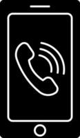 Mobile Call Icon In Glyph Style. vector