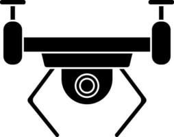 Drone Camera Icon In Black and White Color. vector