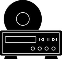 DVD Player Icon In Glyph Style. vector