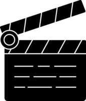 Clapperboard Icon In Black and White Color. vector