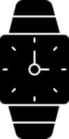 Wristwatch Icon In Black and White Color. vector