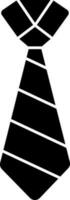 Tie Icon In Black and White Color. vector