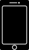 móvil o teléfono inteligente icono en negro y blanco color. vector