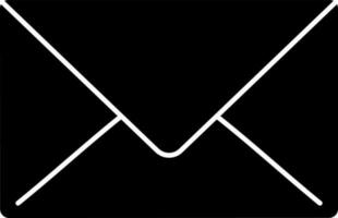 Isolated Envelope Icon Or Symbol In Glyph Style. vector