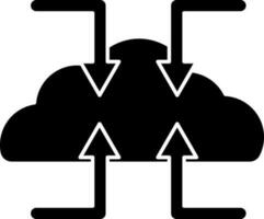 Cloud Backup And Restore Icon In Glyph Style. vector