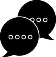 Black and White Speech Bubble Icon Or Symbol. vector