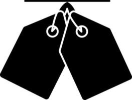 Two Tags Icon Or Symbol In Black and White Color. vector