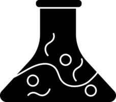 Illustration Of Chemical Flask Icon In Black and White Color. vector