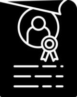 User Certificate Icon In Black and White Color. vector