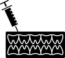 Dental Anesthesia Icon In Black and White Color. vector