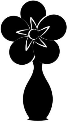 Vase Or Flower Pot Icon In Black and White Color.