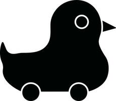 Duck Toy Icon In Black and White Color. vector