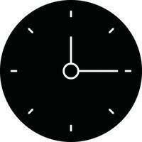 aislado reloj icono en negro y blanco color. vector