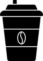 Disposable Coffee Cup Icon In Black and White Color. vector