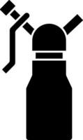 Whipped Cream Bottle Icon In Black and White Color. vector