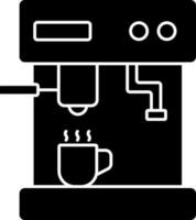 café máquina icono en negro y blanco color. vector