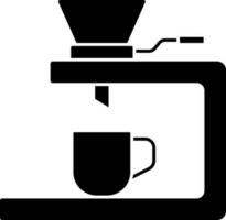 café amoladora máquina icono en glifo estilo. vector