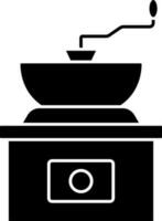 Coffee Grinder Machine Icon In Black and White Color. vector