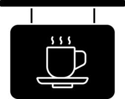 café o café tablero icono en negro y blanco color. vector