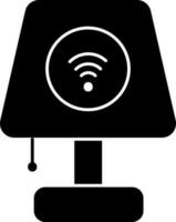 Smart Table Lamp Icon In Black and White Color. vector