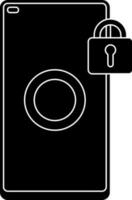 Black and White Color Money Lock In Smartphone Icon. vector