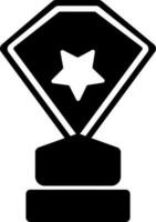 Black and White star decorated trophy award. vector