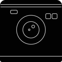 Black and White hipster photo camera in flat style. vector