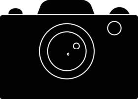Illustration of a black camera on white background. vector