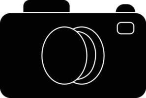 Black camera on white background. vector