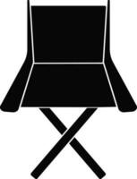 Black and White blank director chair in flat style. vector