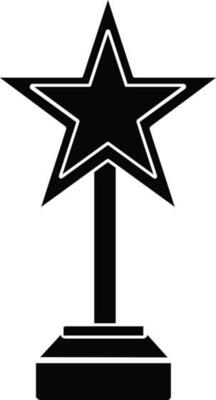 Isolated Black and White star trophy.