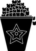 Popcorn cup in black and white color. vector