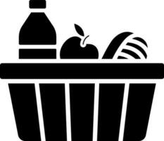 Illustration of food basket icon. vector