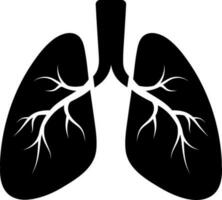 Flat style lungs icon or symbol. vector