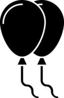 Black and White balloons icon in flat style. vector