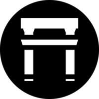 Black and White illustration of torii gate icon. vector