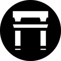 Black and White illustration of torii gate icon. vector