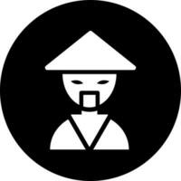 Illustration of chinese man glyph icon. vector