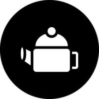 Kettle or teapot glyph icon in flat style. vector