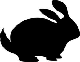 Flat style rabbit icon in black color. vector