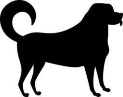 Silhouette dog character icon in black color. vector