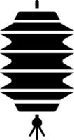 chino linterna icono en negro y blanco color. vector