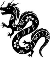 Dragon chinese zodiac glyph icon or symbol. vector