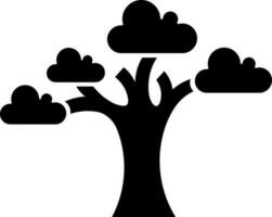 Black and White illustration of bonsai icon. vector