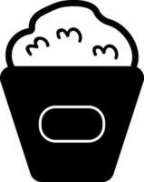 Black and White icon of Popcorn for food and drink concept. vector